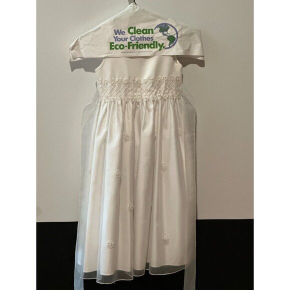 Cinderella White Embelished Sleeveless Communion or Flower Girl Dress Size 7 - Picture 5 of 8